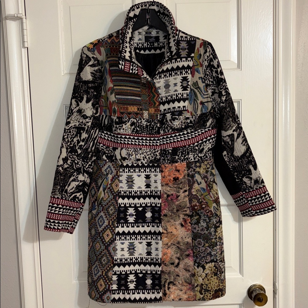 LM London Muse Multicolored Patchwork Women’s Coat - image 1